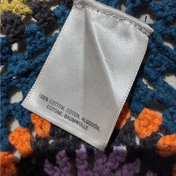 Anthropologie Moth Crocheted Medallion Cardigan Sweater Medium Large - Picture 3 of 3